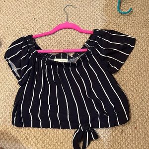 L.A. Hearts blue and white striped top